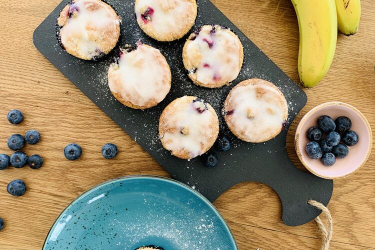 Blaubeer-Bananen-Muffins zuckerfrei - Ver.ellla