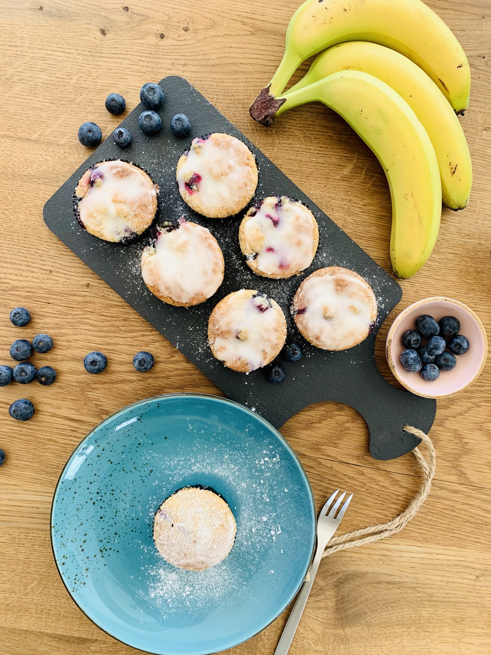 Blaubeer-Bananen-Muffins zuckerfrei - Ver.ellla