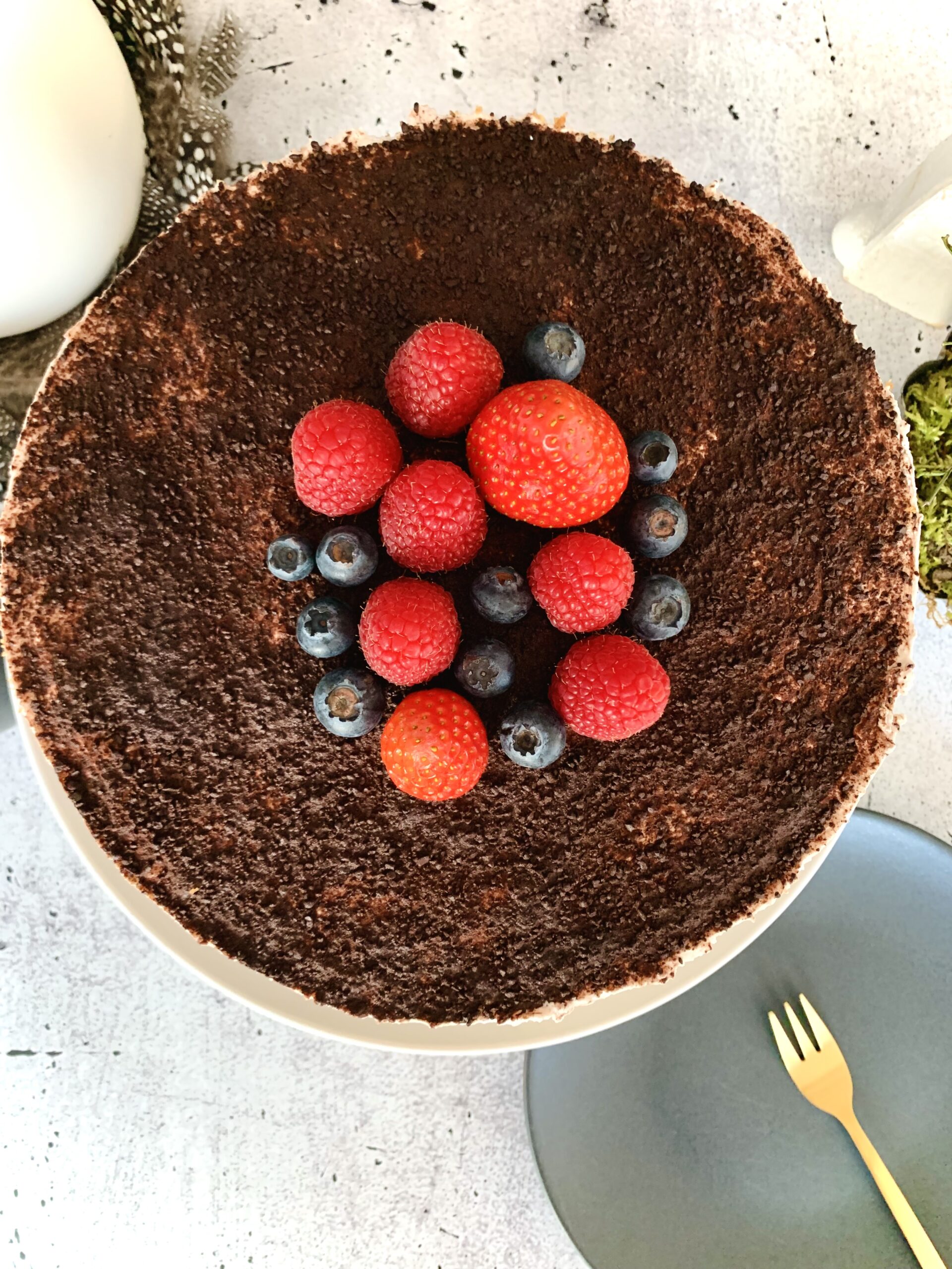 Schoko-Beerentorte ohne Zucker